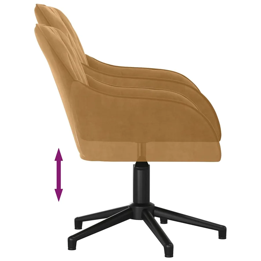 Chaises pivotantes à manger lot de 2 Marron Velours - 7