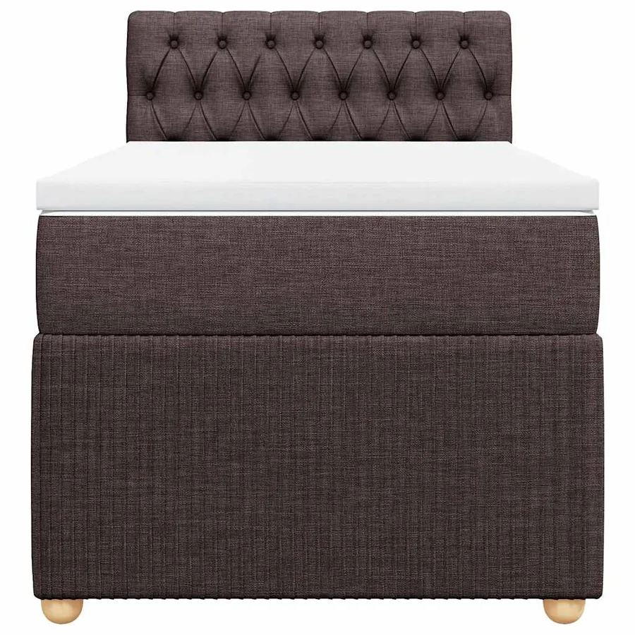 Sommier à lattes de lit avec matelas Marron foncé 90x190 cm - 6