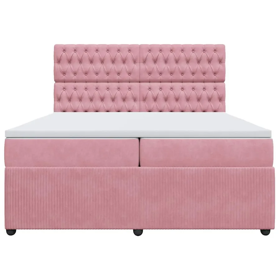 Sommier à lattes de lit avec matelas Rose 200x200 cm Velours - 6