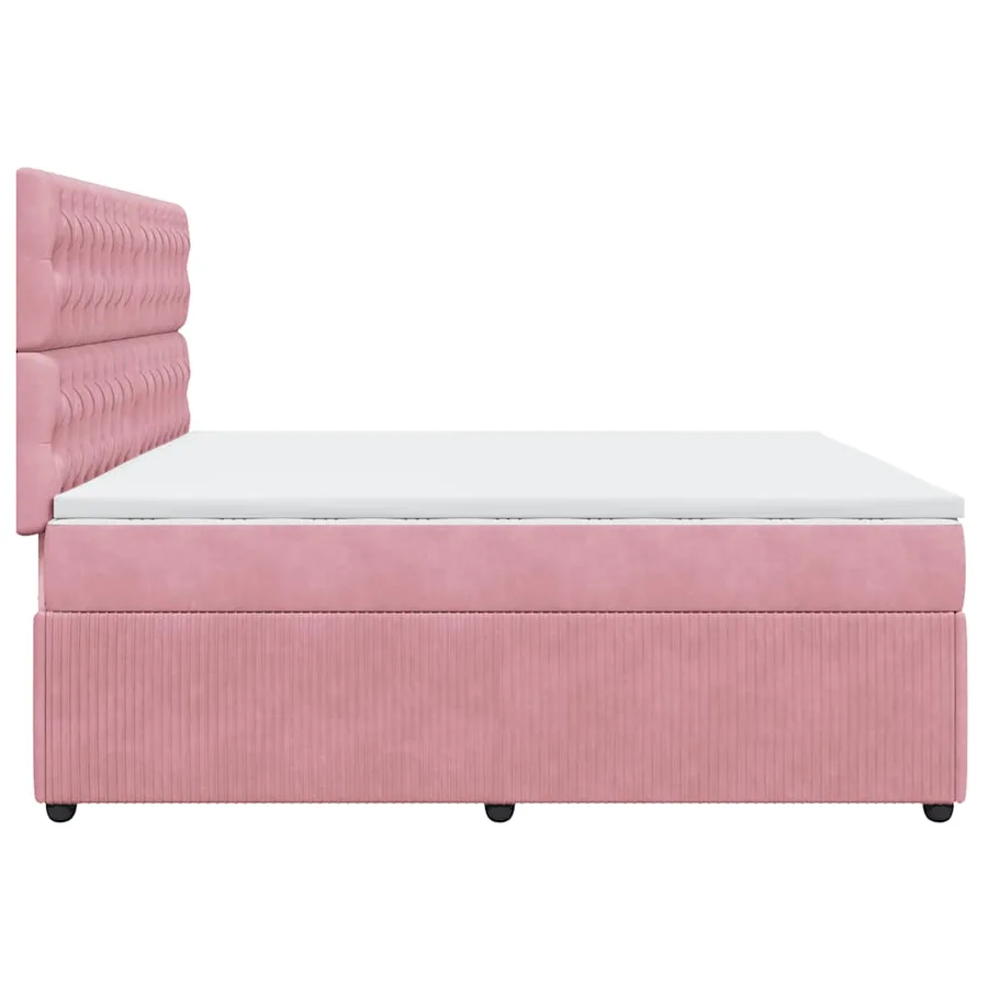 Sommier à lattes de lit avec matelas Rose 200x200 cm Velours - 7