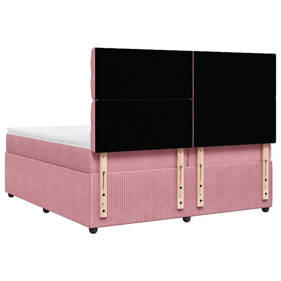 Sommier à lattes de lit avec matelas Rose 200x200 cm Velours - 8