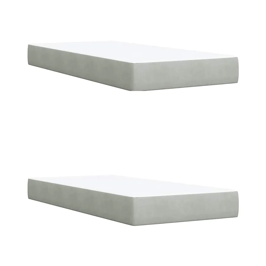 Sommier à lattes de lit et matelas Gris clair 200x200cm Velours - 11