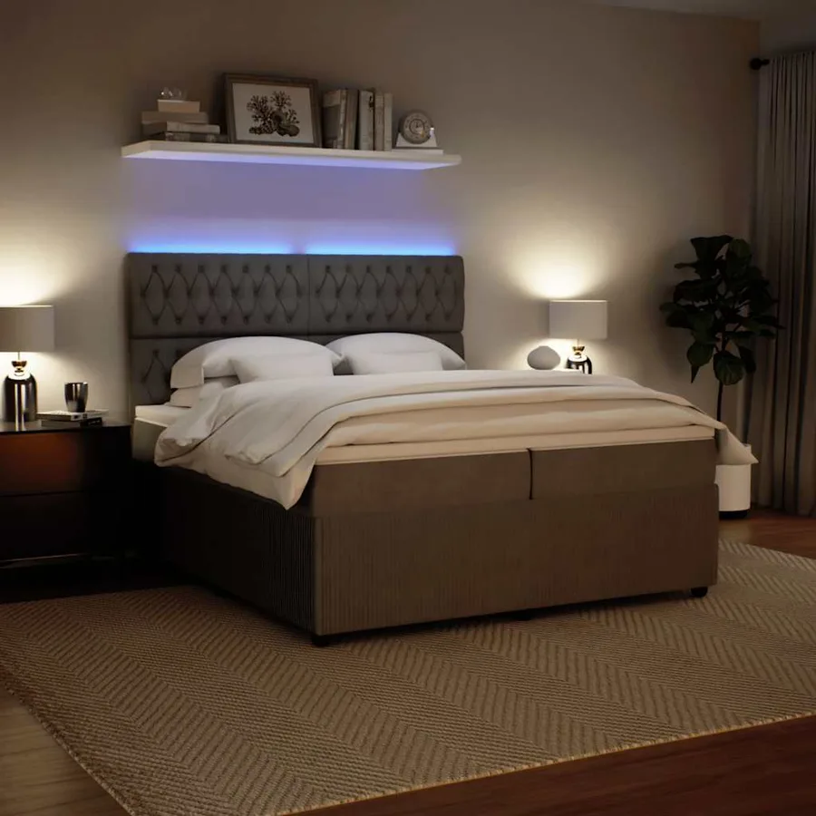Sommier à lattes de lit et matelas Gris clair 200x200cm Velours - 4