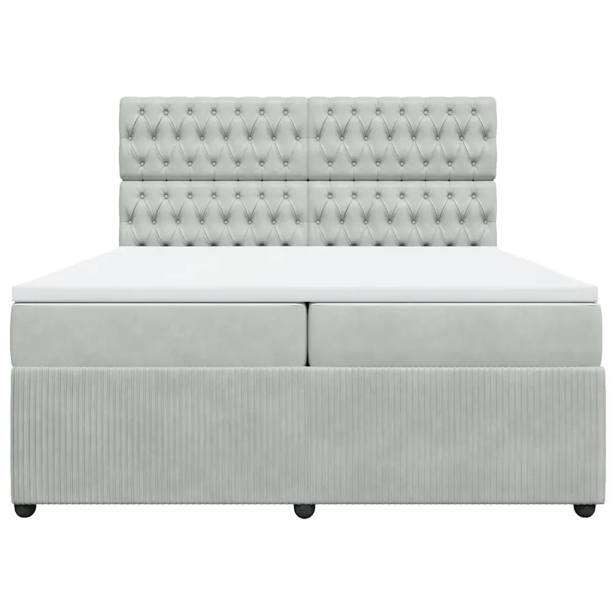 Sommier à lattes de lit et matelas Gris clair 200x200cm Velours - 6