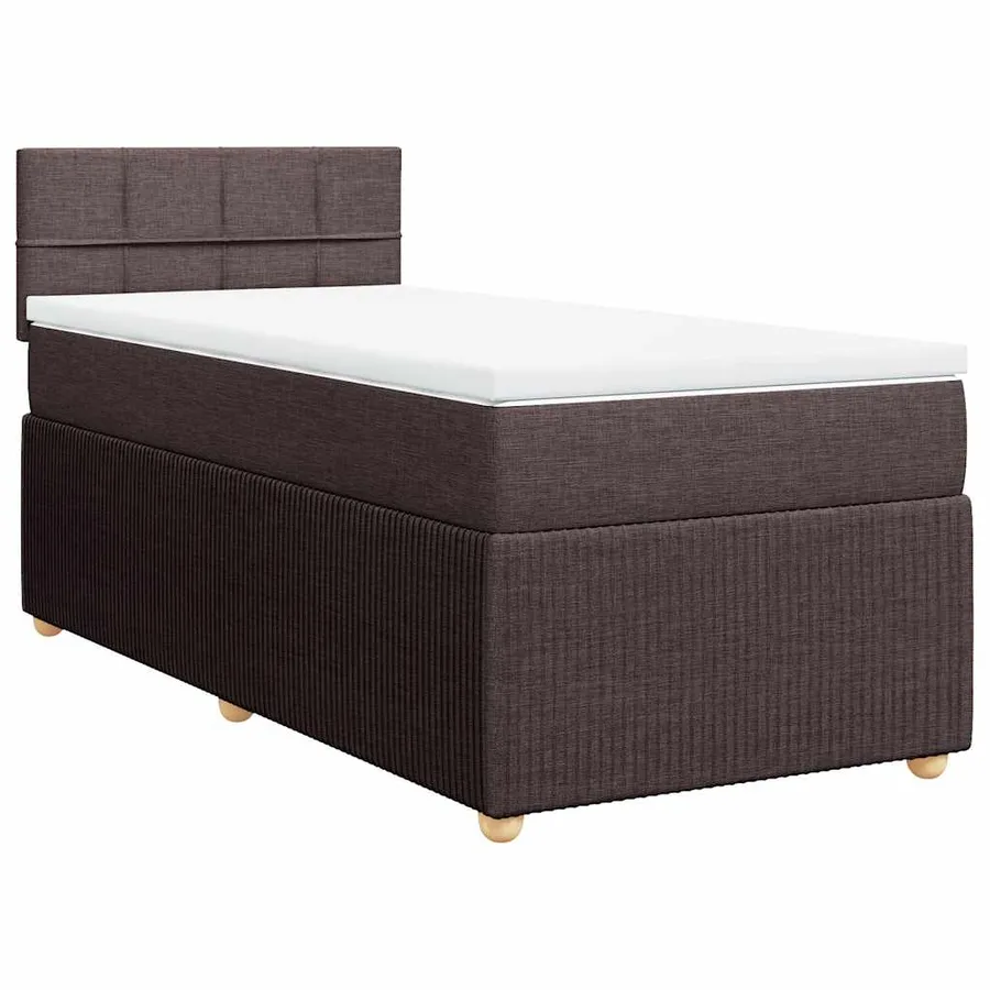 Sommier à lattes de lit avec matelas Marron foncé 90x190 cm - 2