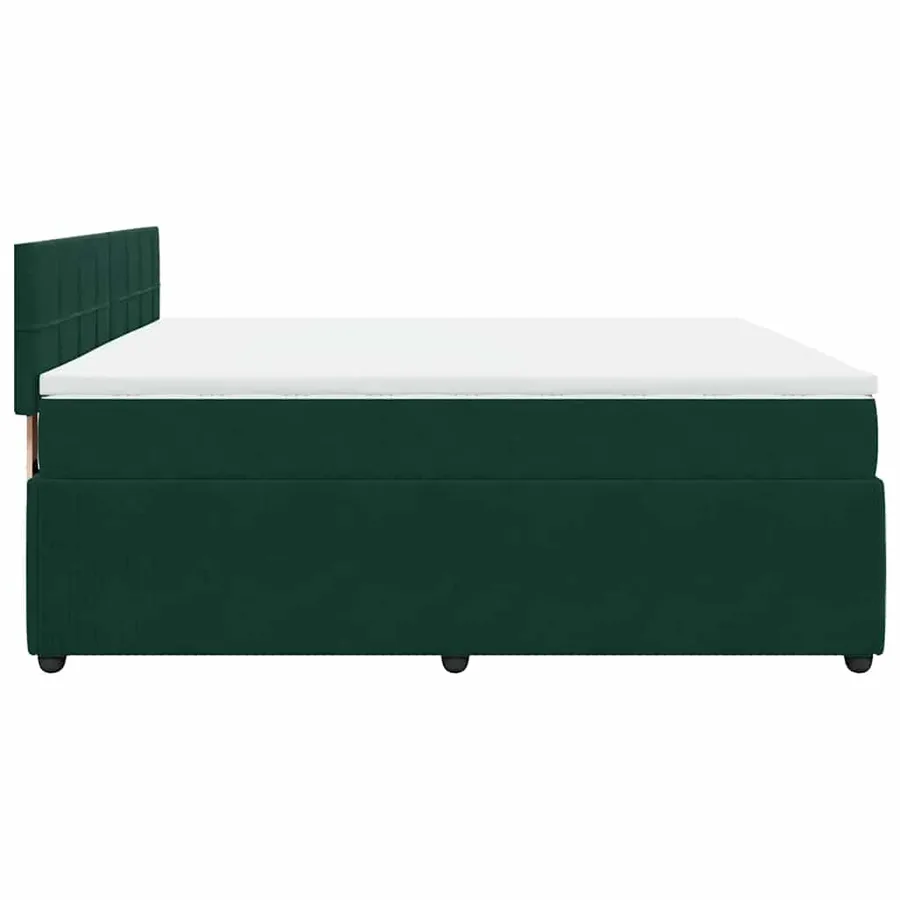 Sommier à lattes de lit et matelas Vert foncé 200x200cm Velours - 9