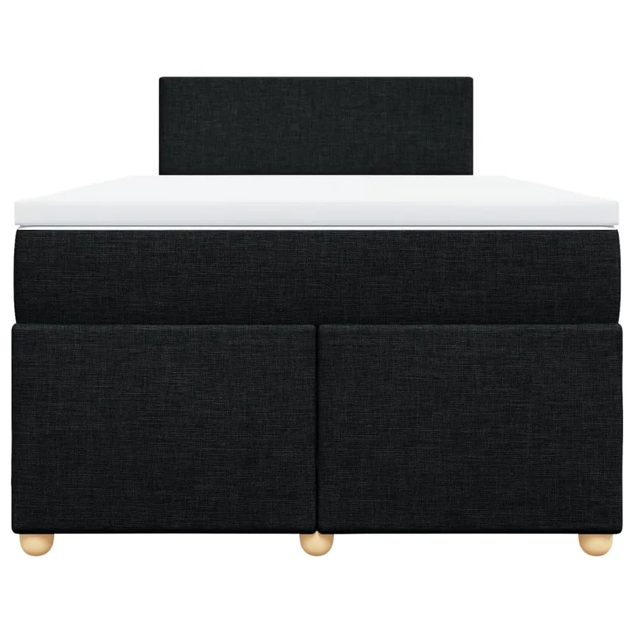 Sommier à lattes de lit avec matelas noir 120x190 cm tissu - 6