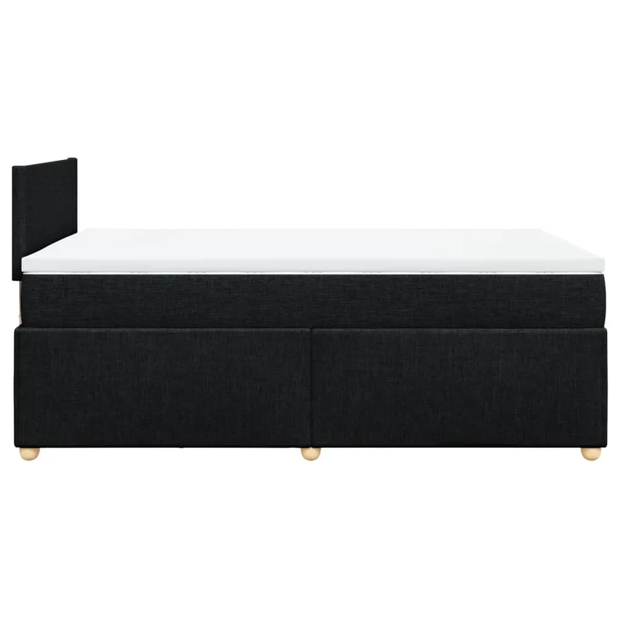 Sommier à lattes de lit avec matelas noir 120x190 cm tissu - 7