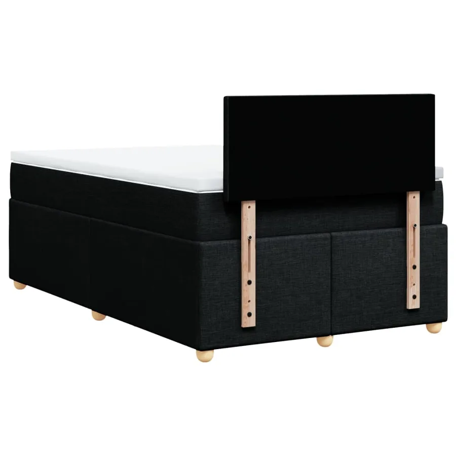 Sommier à lattes de lit avec matelas noir 120x190 cm tissu - 8