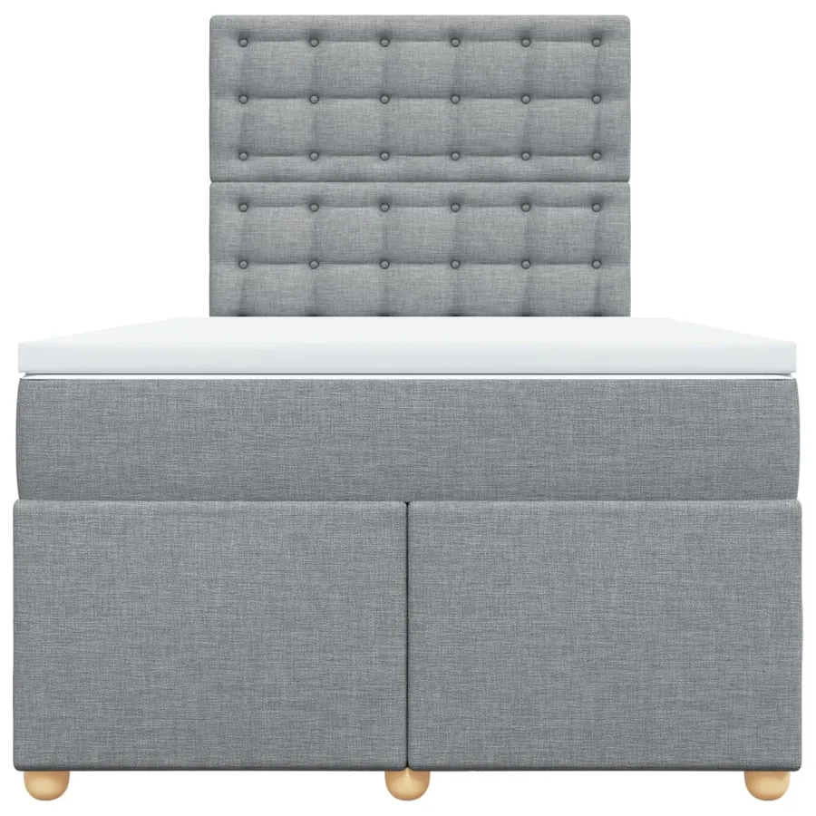 Sommier à lattes de lit et matelas gris clair 120x190 cm tissu - 6