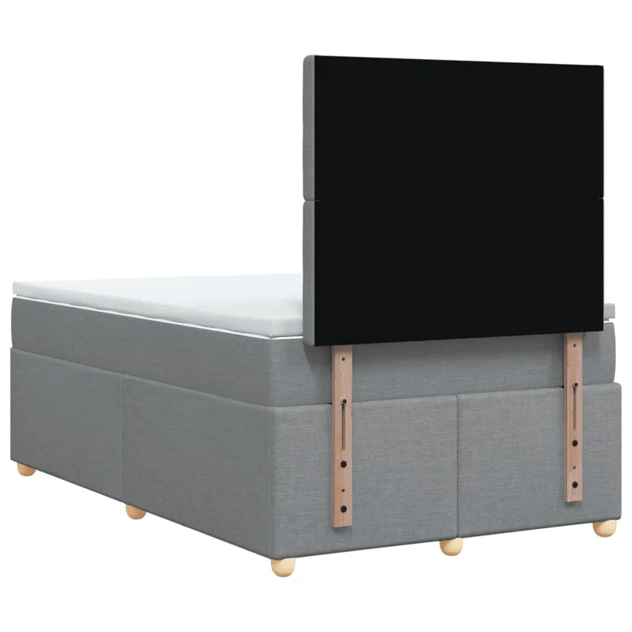 Sommier à lattes de lit et matelas gris clair 120x190 cm tissu - 8