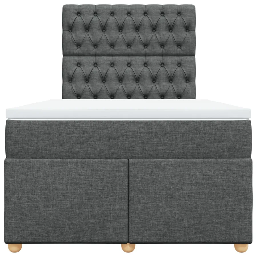 Sommier à lattes de lit avec matelas gris foncé 120x190cm tissu - 6