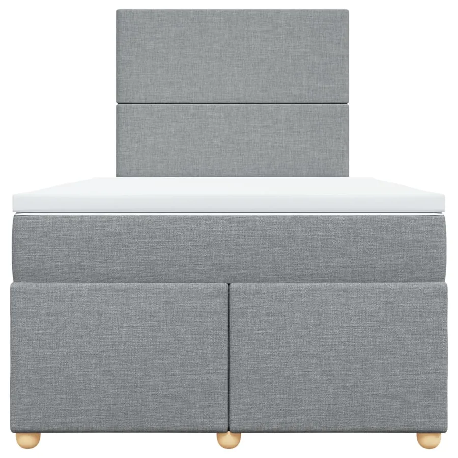 Sommier à lattes de lit et matelas gris clair 120x190 cm tissu - 6