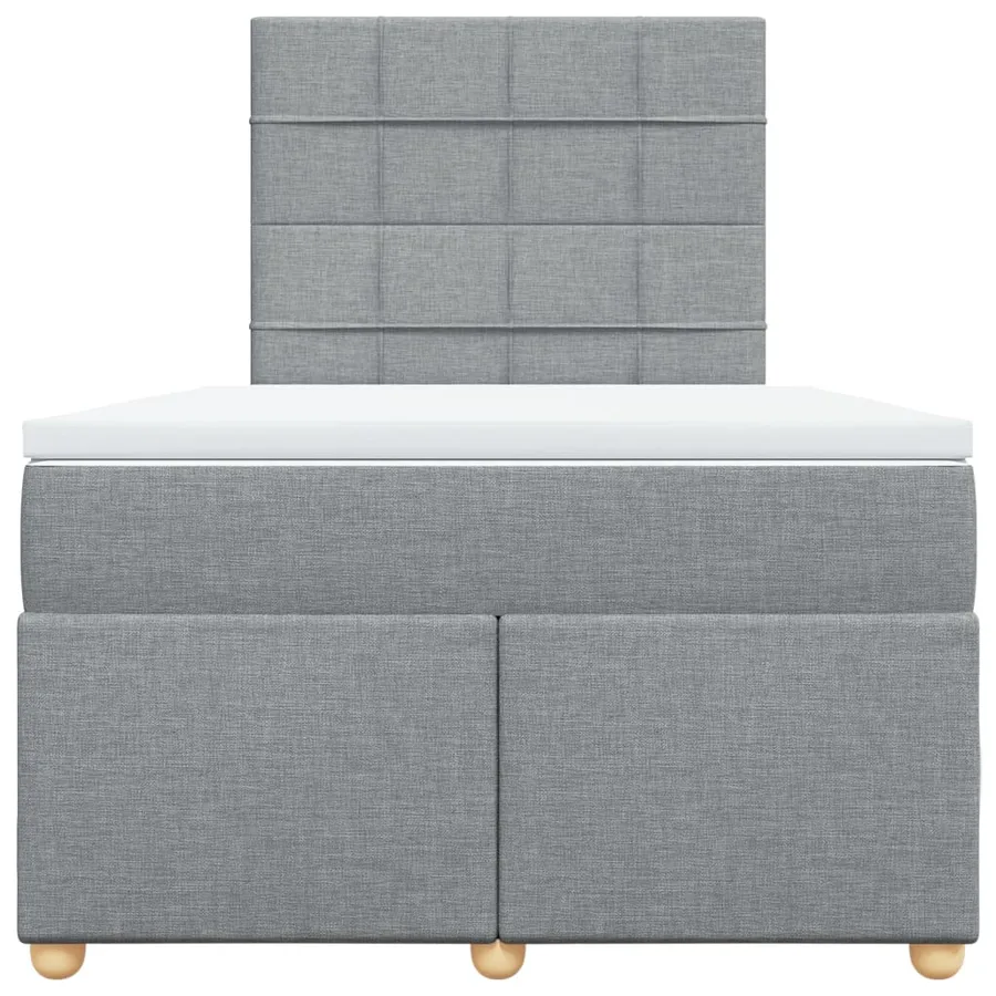 Sommier à lattes de lit et matelas gris clair 120x190 cm tissu - 6