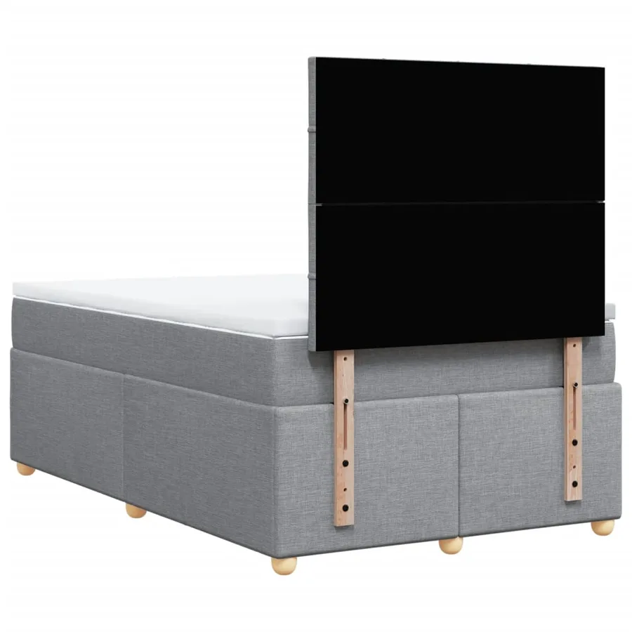 Sommier à lattes de lit et matelas gris clair 120x190 cm tissu - 8