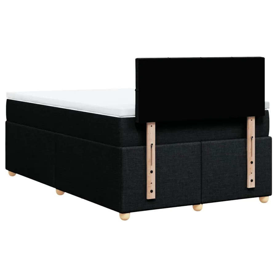 Sommier à lattes de lit avec matelas noir 120x190 cm tissu - 8