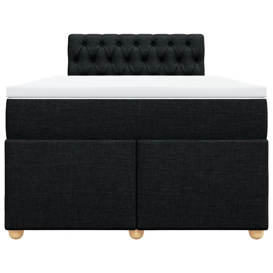 Sommier à lattes de lit avec matelas noir 120x190 cm tissu - 6