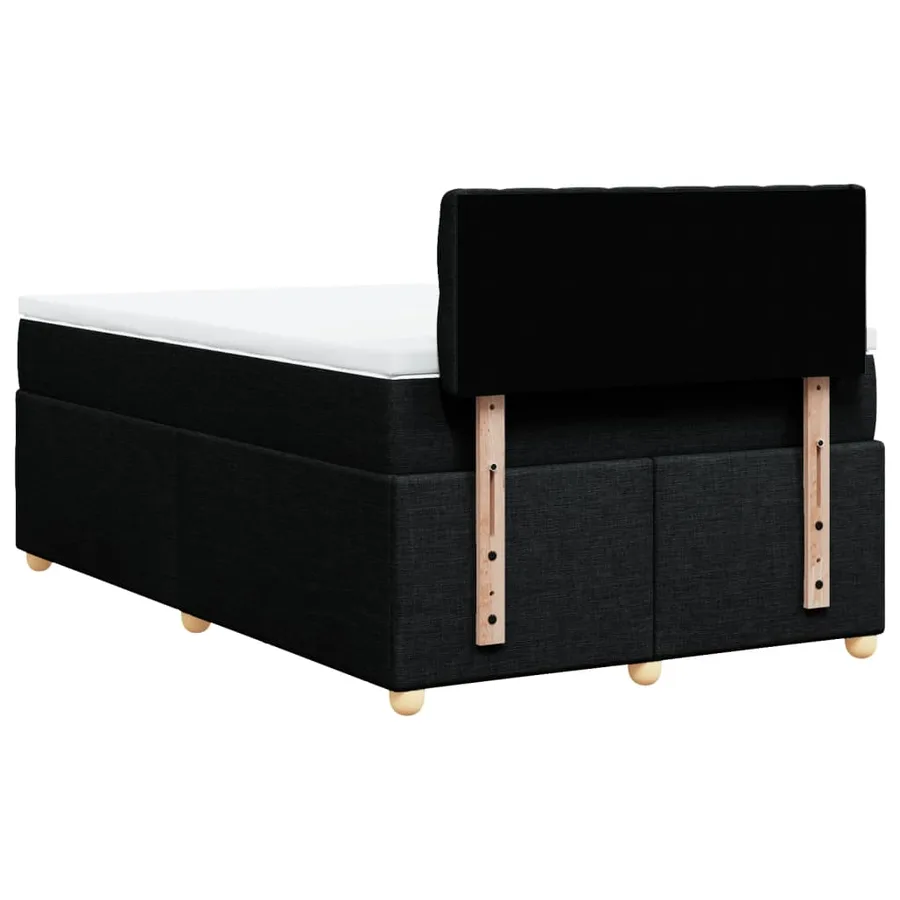 Sommier à lattes de lit avec matelas noir 120x190 cm tissu - 8