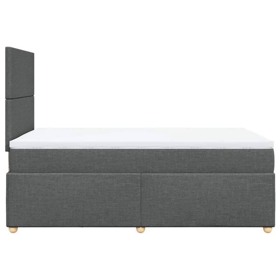 Sommier à lattes de lit avec matelas gris foncé 120x190cm tissu - 5