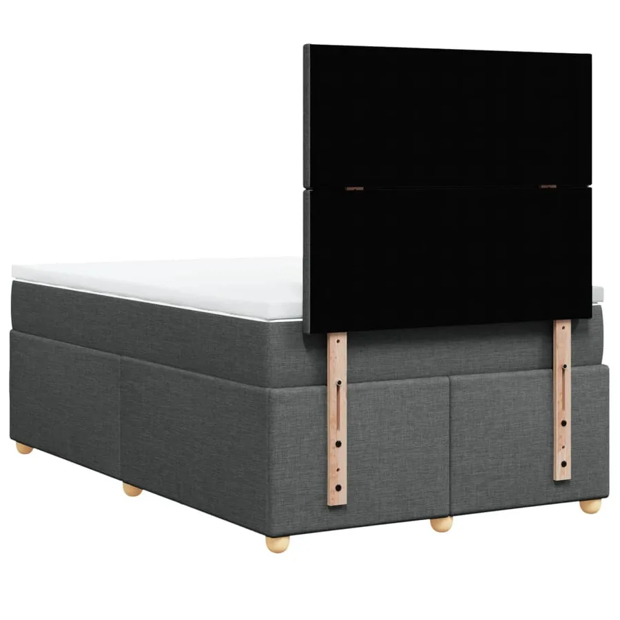 Sommier à lattes de lit avec matelas gris foncé 120x190cm tissu - 6