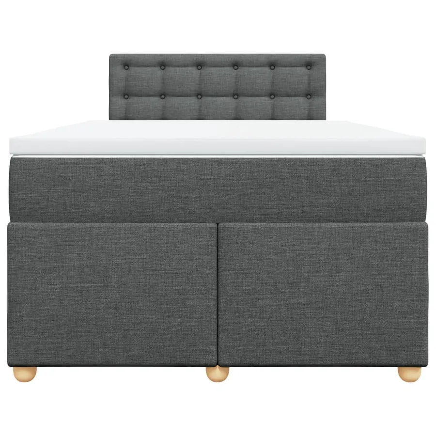 Sommier à lattes de lit avec matelas gris foncé 120x190cm tissu - 4