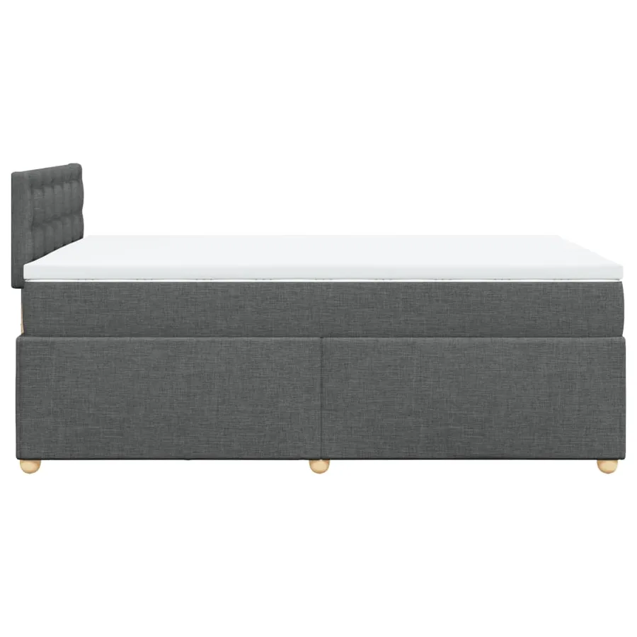 Sommier à lattes de lit avec matelas gris foncé 120x190cm tissu - 5
