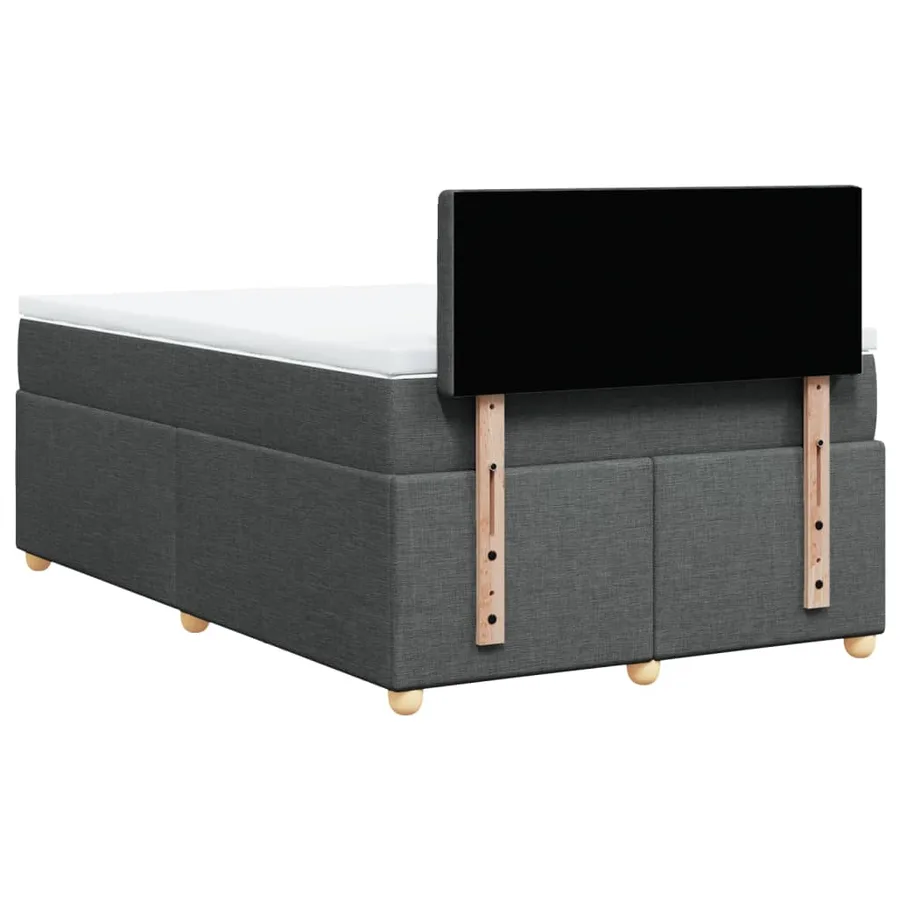 Sommier à lattes de lit avec matelas gris foncé 120x190cm tissu - 6