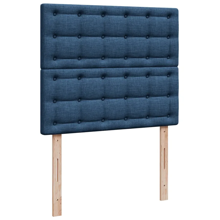 Sommier à lattes de lit avec matelas bleu 120x190 cm tissu - 7