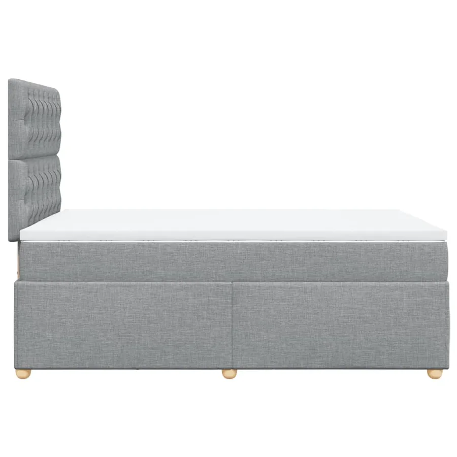 Sommier à lattes de lit et matelas gris clair 120x190 cm tissu - 5