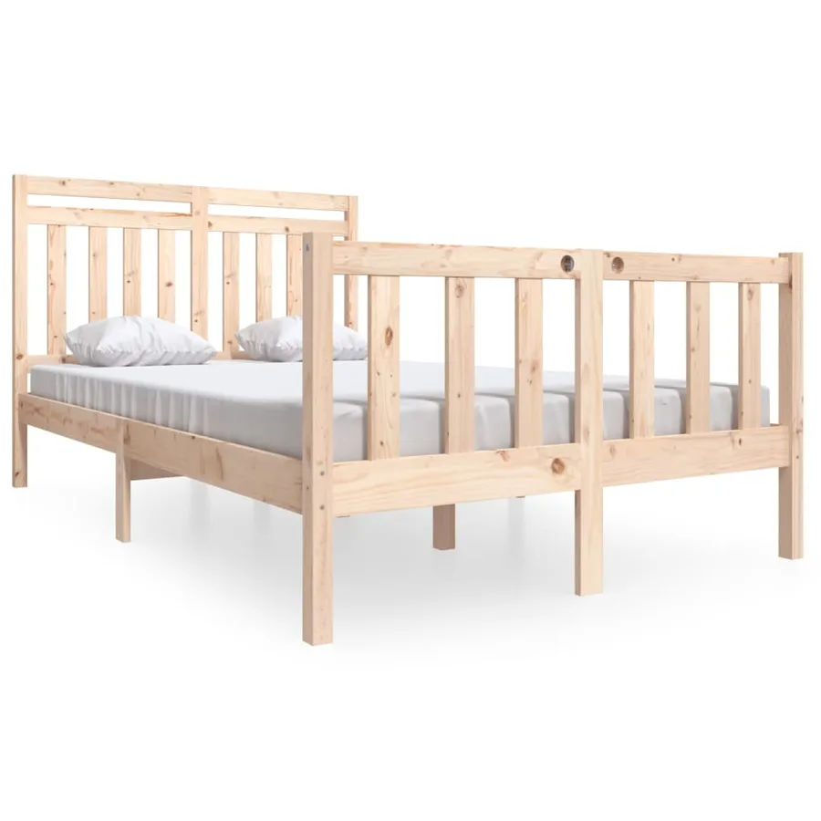 Cadre de lit sans matelas bois massif 140x200 cm - 2