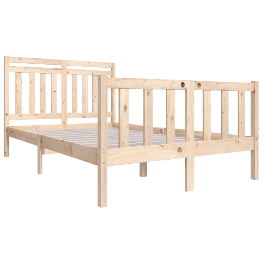 Cadre de lit sans matelas bois massif 140x200 cm - 3