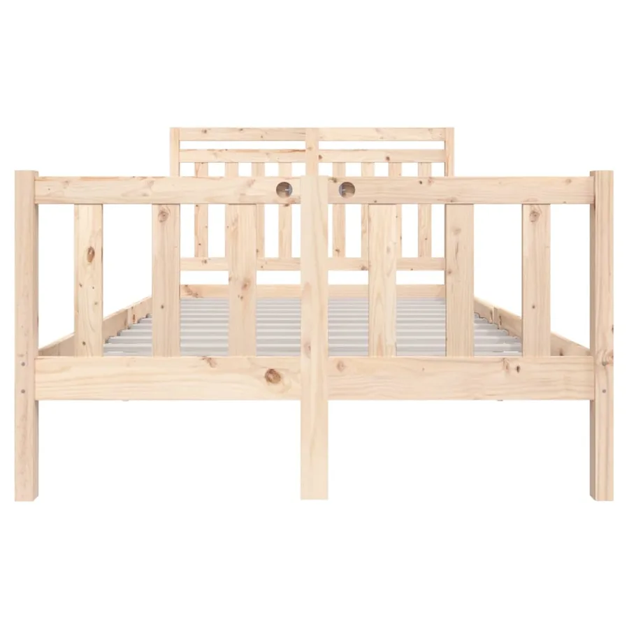 Cadre de lit sans matelas bois massif 140x200 cm - 4