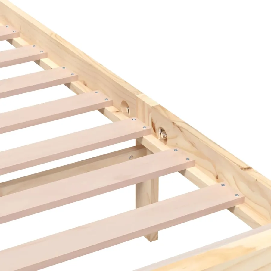 Cadre de lit sans matelas bois massif 140x200 cm - 6