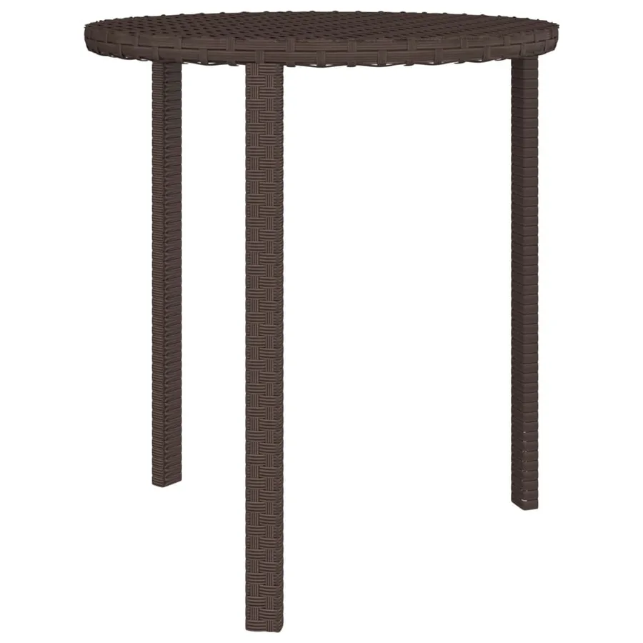 Tables d'appoint de jardin 3 pcs marron résine tressée - 5