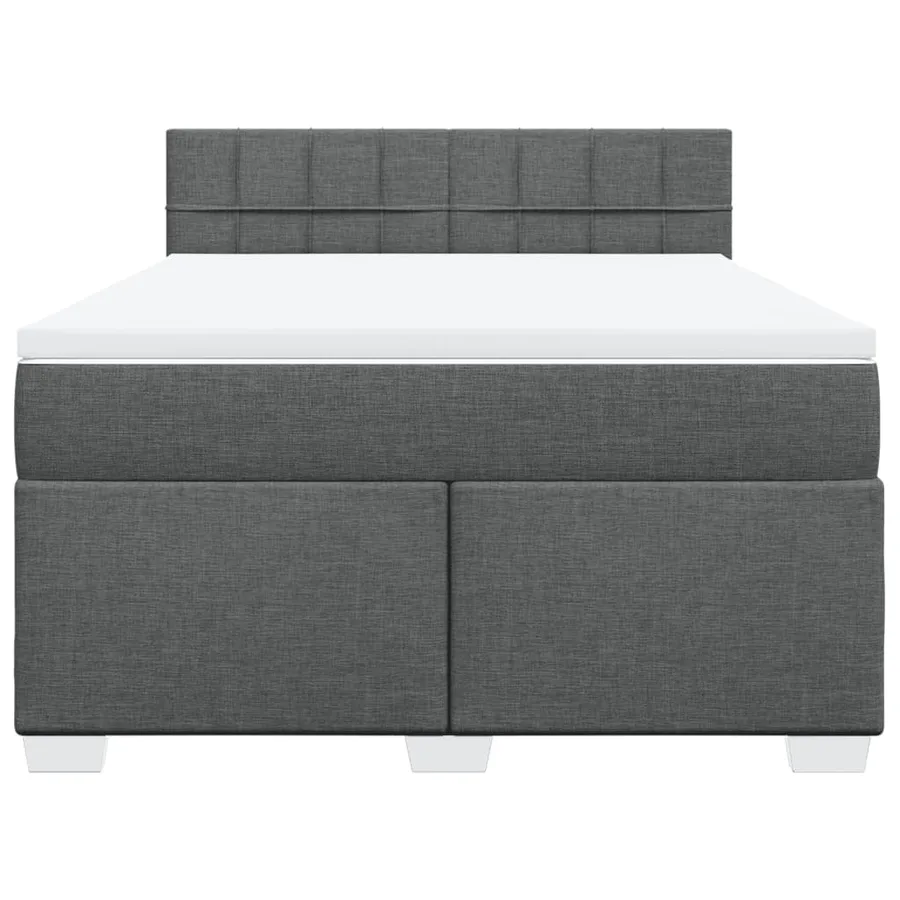 Sommier à lattes de lit avec matelas Gris foncé 140x200cm Tissu - 6