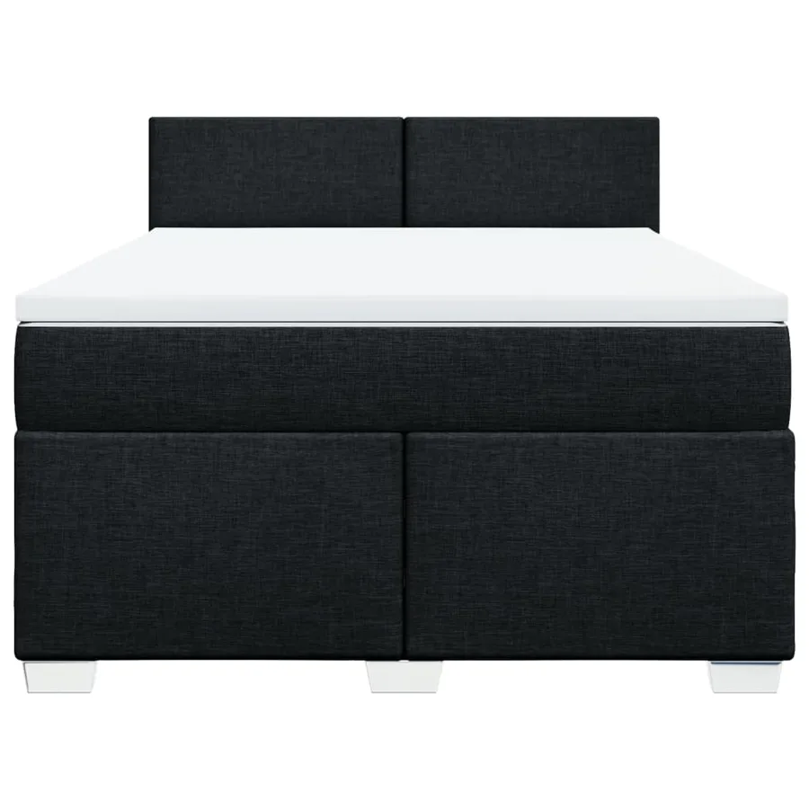 Sommier à lattes de lit avec matelas Noir 140x200 cm Tissu - 6