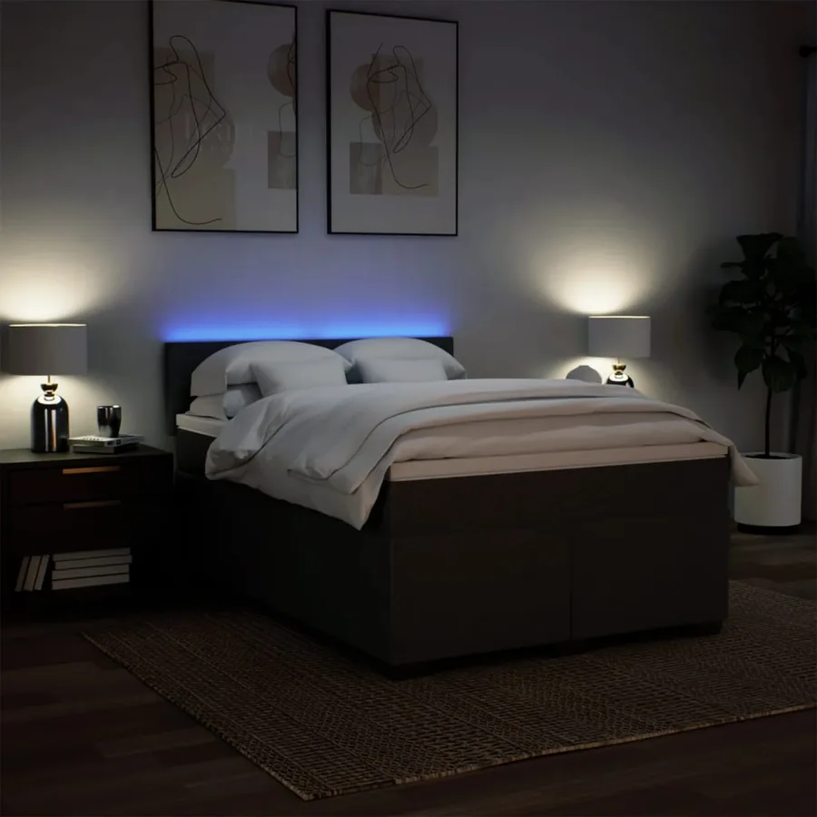 Sommier à lattes de lit avec matelas Gris clair 140x200cm Tissu - 5