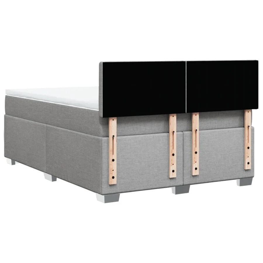 Sommier à lattes de lit avec matelas Gris clair 140x200cm Tissu - 12