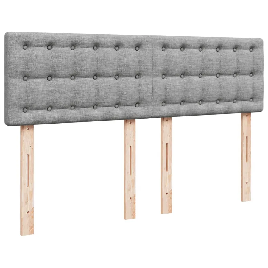 Sommier à lattes de lit avec matelas Gris clair 140x200cm Tissu - 7