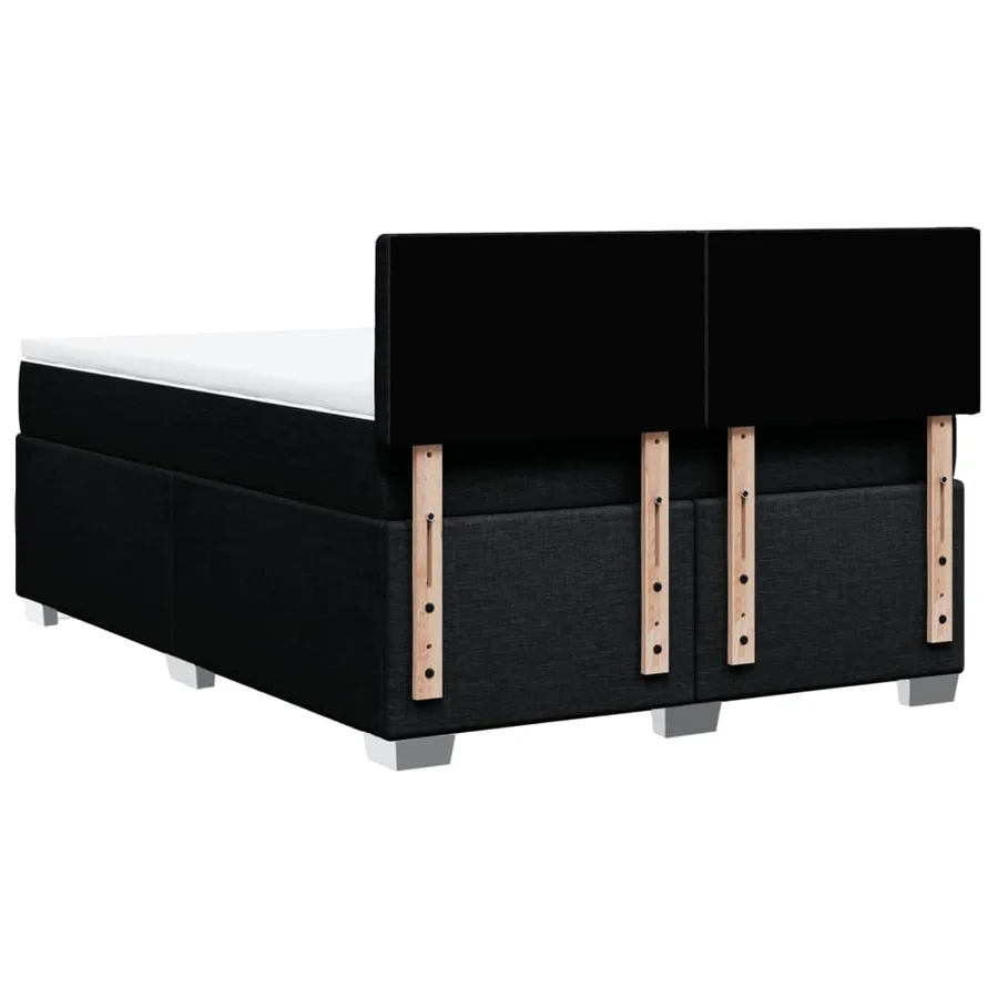 Sommier à lattes de lit avec matelas Noir 140x200 cm Tissu - 12