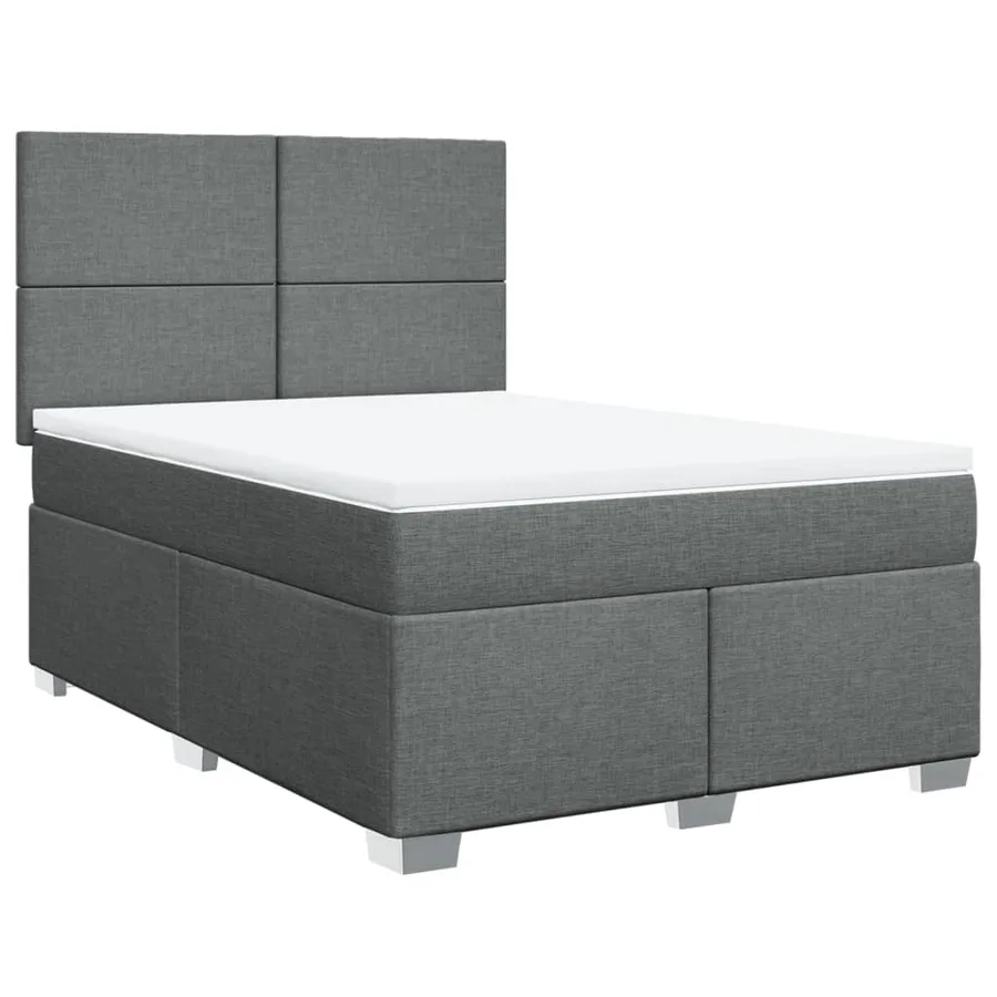 Sommier à lattes de lit avec matelas Gris foncé 140x200cm Tissu - 2