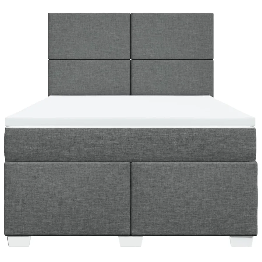 Sommier à lattes de lit avec matelas Gris foncé 140x200cm Tissu - 4