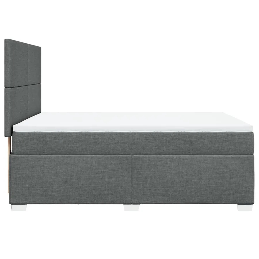 Sommier à lattes de lit avec matelas Gris foncé 140x200cm Tissu - 9