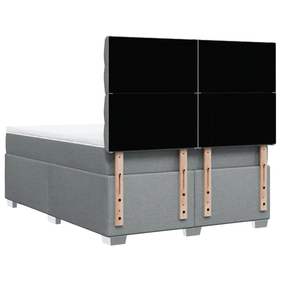 Sommier à lattes de lit avec matelas Gris clair 140x200cm Tissu - 10