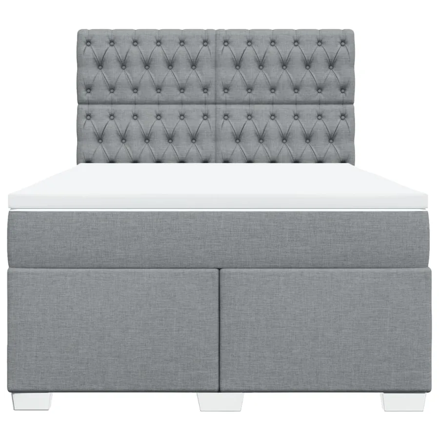 Sommier à lattes de lit avec matelas Gris clair 140x200cm Tissu - 4