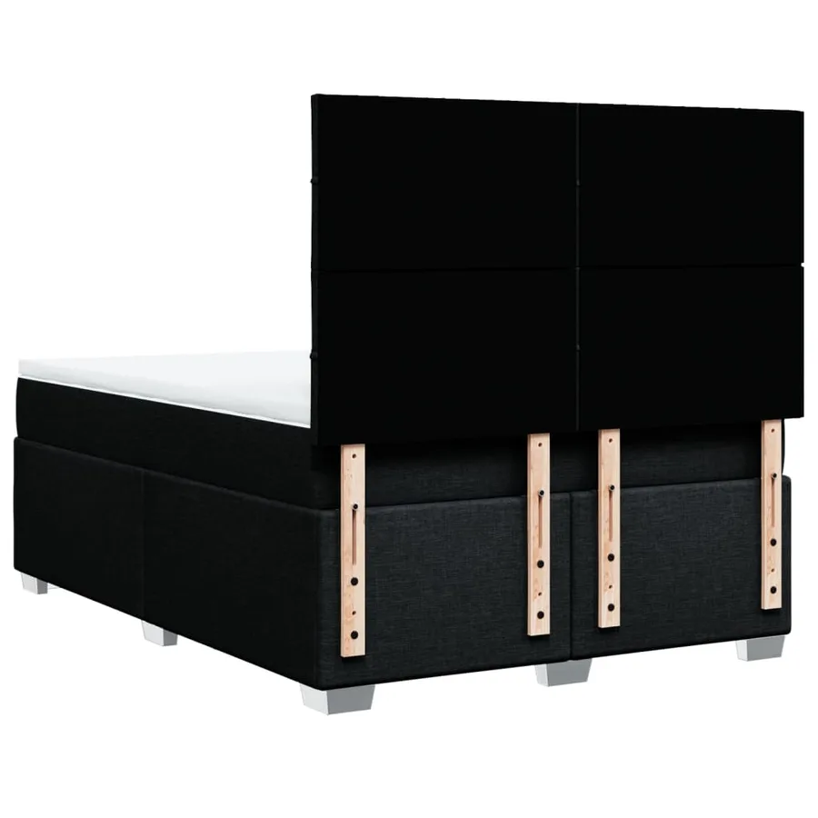 Sommier à lattes de lit avec matelas Noir 140x200 cm Tissu - 10