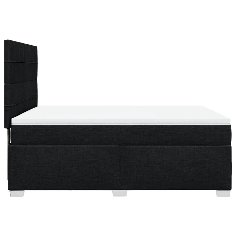 Sommier à lattes de lit avec matelas Noir 140x200 cm Tissu - 9