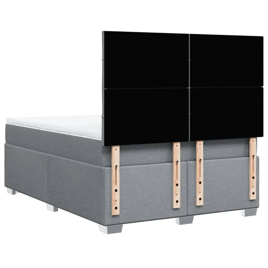 Sommier à lattes de lit avec matelas Gris clair 140x200cm Tissu - 10