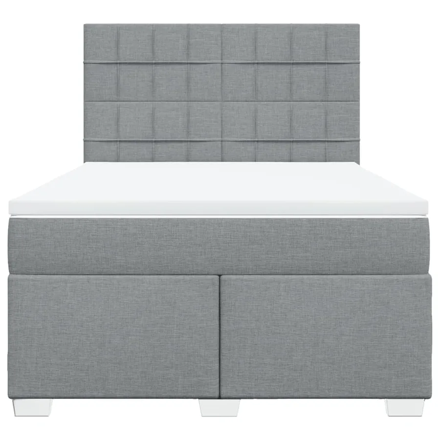 Sommier à lattes de lit avec matelas Gris clair 140x200cm Tissu - 4