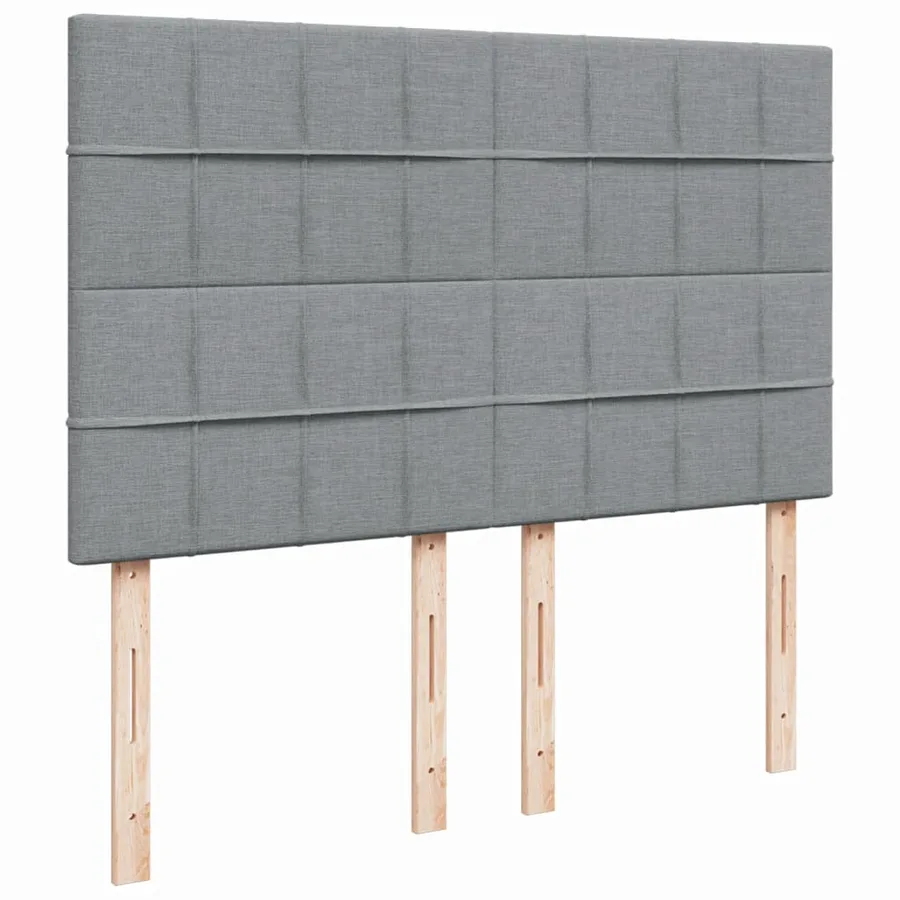 Sommier à lattes de lit avec matelas Gris clair 140x200cm Tissu - 8